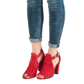 Queen Vivi Zapatos de gamuza en una barra rojo 1