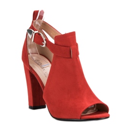 Queen Vivi Zapatos de gamuza en una barra rojo 3