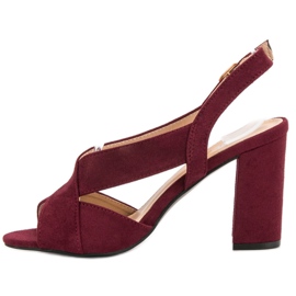 Abloom Sandalias de gamuza elegantes rojo 5