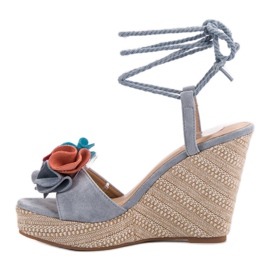 Seastar Sandalias atadas en cuña azul multicolor 3