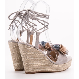 Seastar Sandalias atadas en cuña gris 6