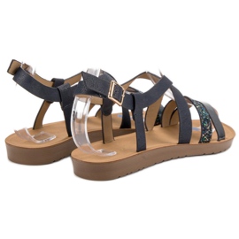 Sandalias planas VINCEZA negro gris 4
