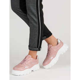 Zapatillas rosas con efecto holo rosado 3
