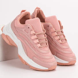 Calzado deportivo con cordones rosa 1