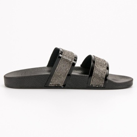 Seastar Pantuflas Negras Con Cristales negro 1 Seastar Pantuflas Negras Con Cristales negro 1