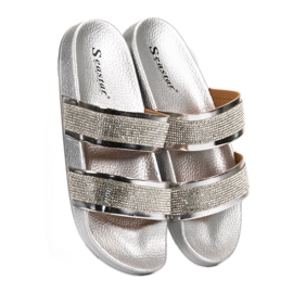 Seastar Pantuflas Plateadas Con Cristales gris 5