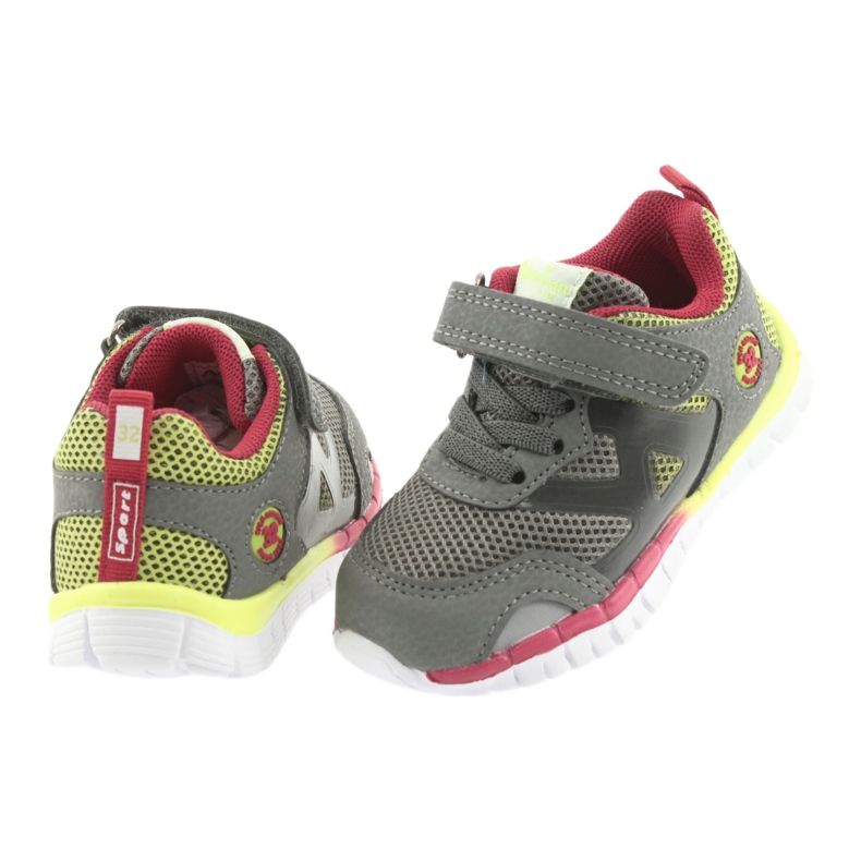 Zapatillas deportivas American Club ES35 gris amarillo rojo 4