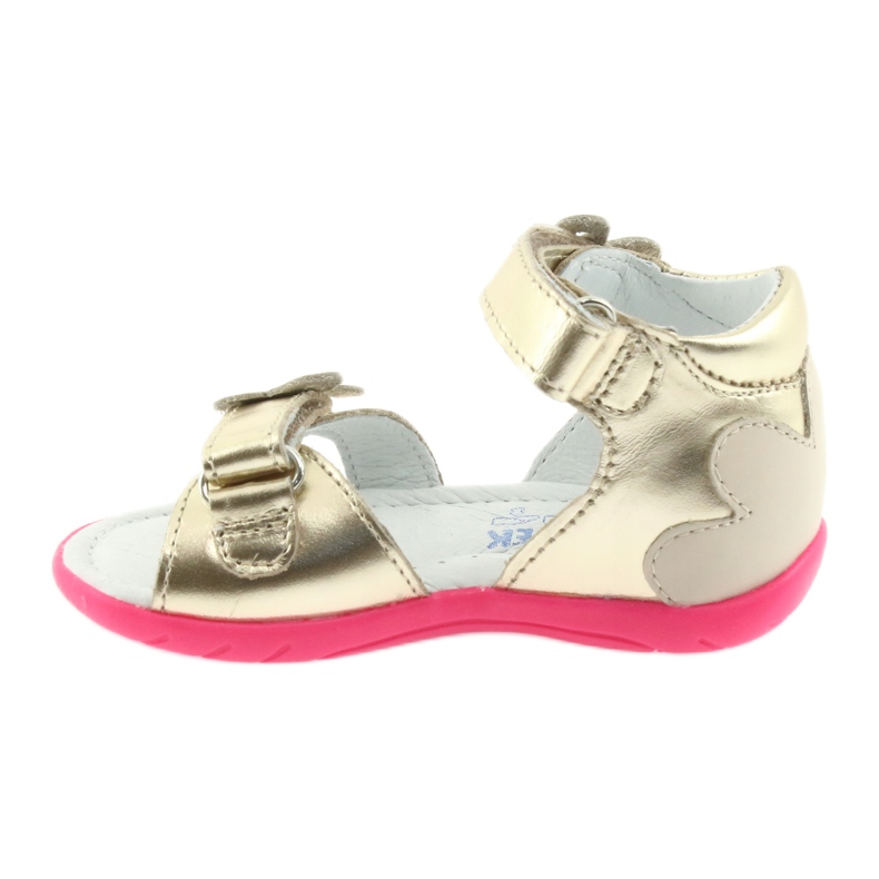 Bartek Sandalias de cuero de cuero para niñas con una mariposa 51569 Zlotys dorado 2