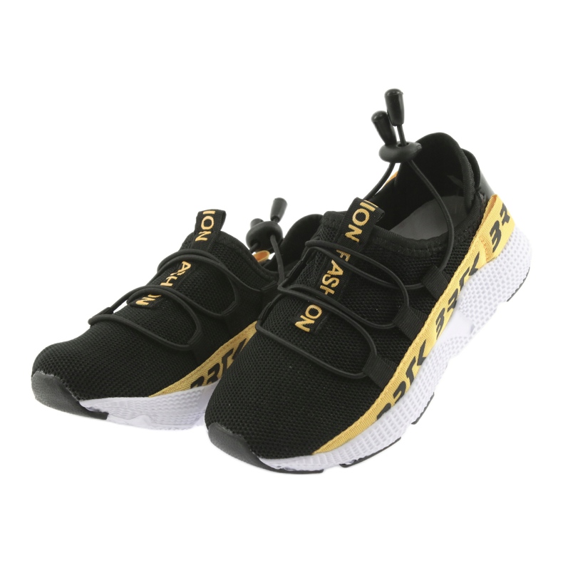 Zapatilla deportiva negra Bartek 55109 plantilla piel negro amarillo 3