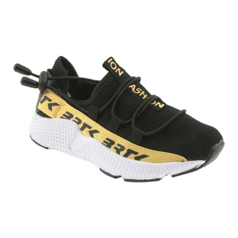 Zapatilla deportiva negra Bartek 55109 plantilla piel negro amarillo 1