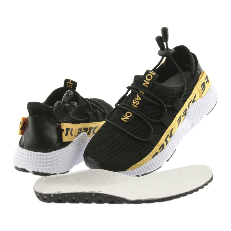 Zapatilla deportiva negra Bartek 55109 plantilla piel negro amarillo 4