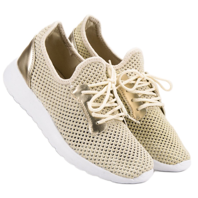 SHELOVET Zapatos deportivos de malla amarillo 2 SHELOVET Zapatos deportivos de malla amarillo 2