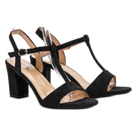 Jumex Sandalias de ante negras negro 6