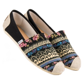 Lady Fashion Zapatillas Slip On Boho negro multicolor 3