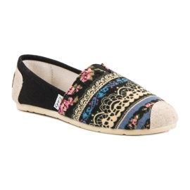 Lady Fashion Zapatillas Slip On Boho negro multicolor 4