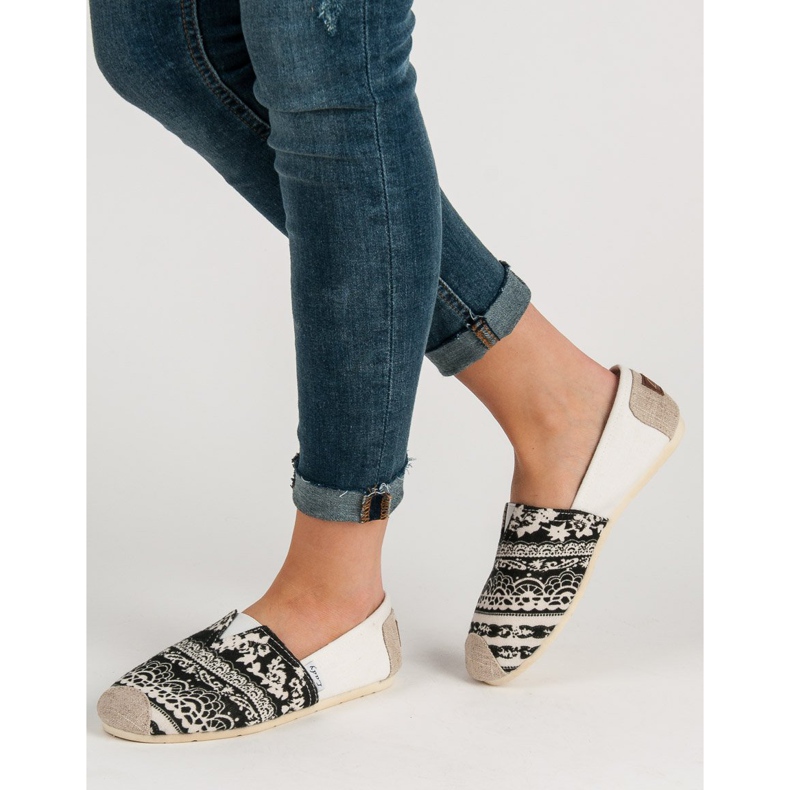 Lady Fashion Zapatillas Slip On Boho negro marrón 2