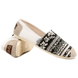 Lady Fashion Zapatillas Slip On Boho negro marrón 5
