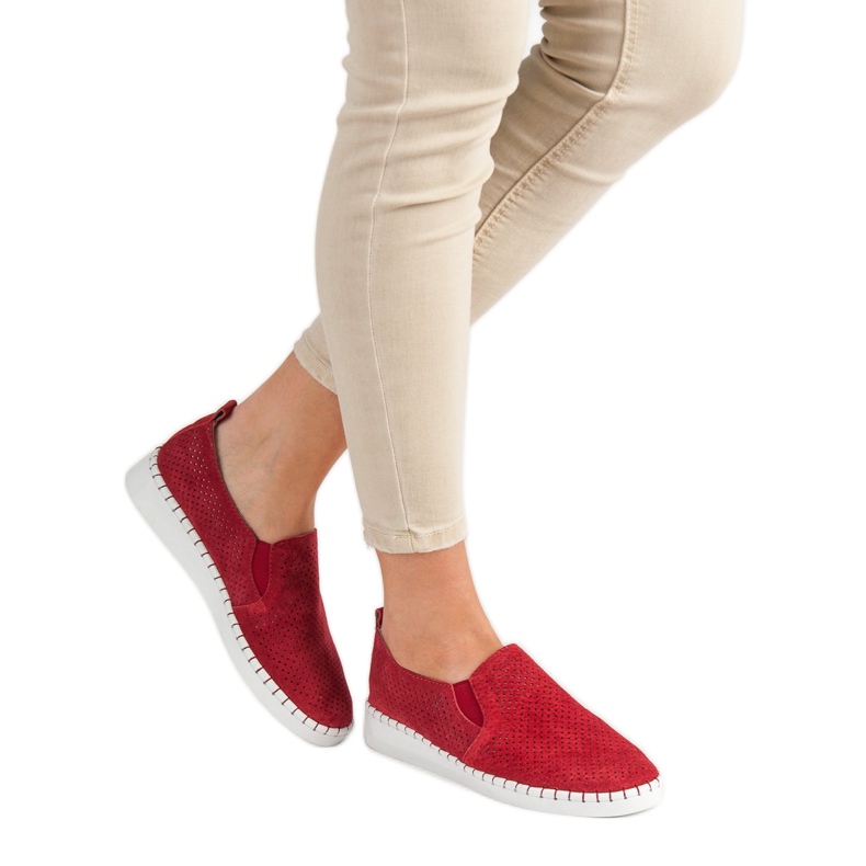 Filippo Zapatillas de cuero sin cordones rojo 2 Filippo Zapatillas de cuero sin cordones rojo 2
