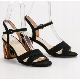 Filippo Sandalias en tacones altos de corcho negro 1