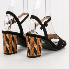 Filippo Sandalias en tacones altos de corcho negro 6