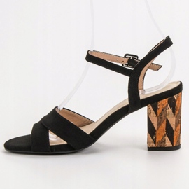 Filippo Sandalias en tacones altos de corcho negro 5