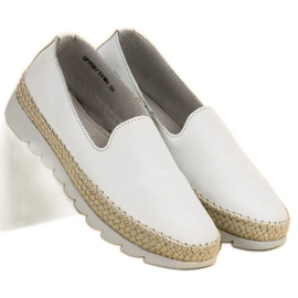 Filippo Zapatos de cuero sin cordones blanco 1