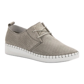 Zapatos de piel calada gris 1