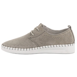 Zapatos de piel calada gris 2
