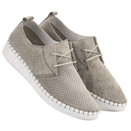 Zapatos de piel calada gris 4