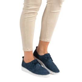 Zapatos de piel calada azul 1