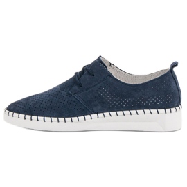 Zapatos de piel calada azul 5