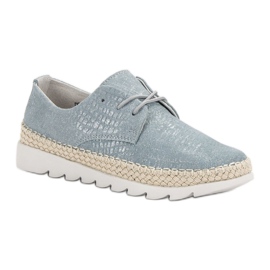 Filippo Zapatos de cuero azul 5