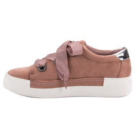 Belle Women Zapatos deportivos de gamuza rosado 4