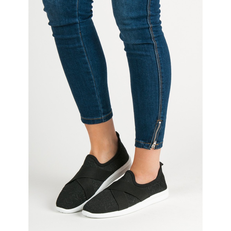 Ideal Shoes Calzado deportivo sin cordones negro 1