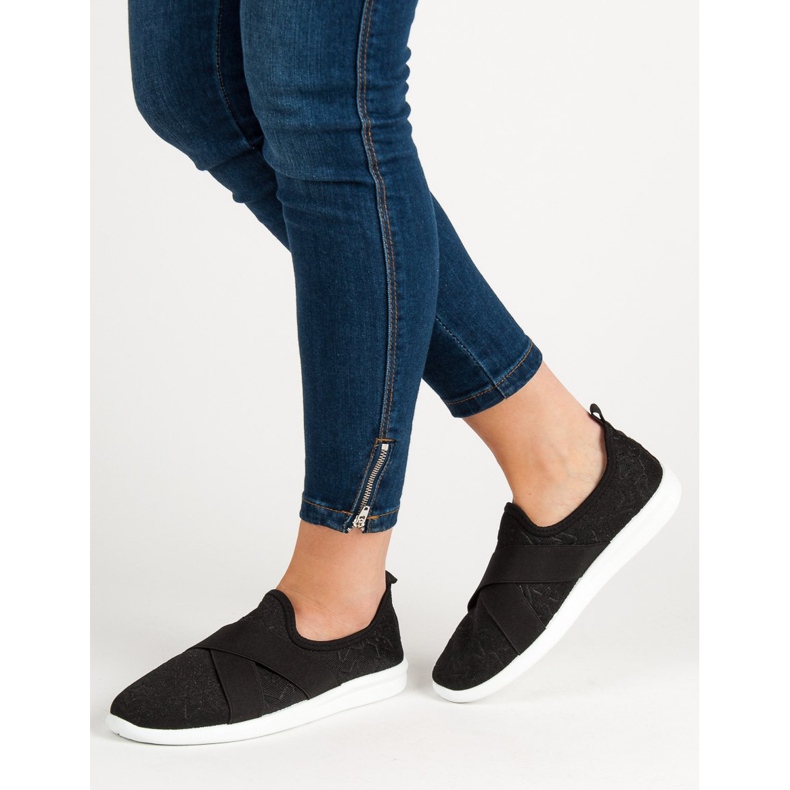 Ideal Shoes Calzado deportivo sin cordones negro 2