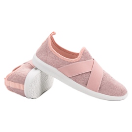 Ideal Shoes Calzado deportivo sin cordones rosado 1