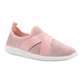 Ideal Shoes Calzado deportivo sin cordones rosado 5