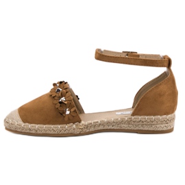 Best Shoes Alpargatas Camel Con Flores marrón 4