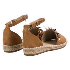 Best Shoes Alpargatas Camel Con Flores marrón 5