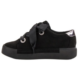 Belle Women Zapatos deportivos de gamuza negro 4