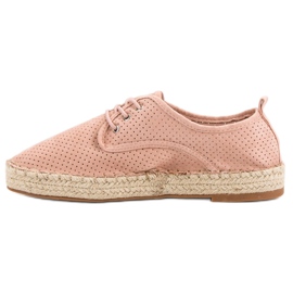 Small Swan Zapatos brogue de ante calado rosado 5