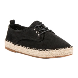 Small Swan Zapatos brogue de ante calado negro 2