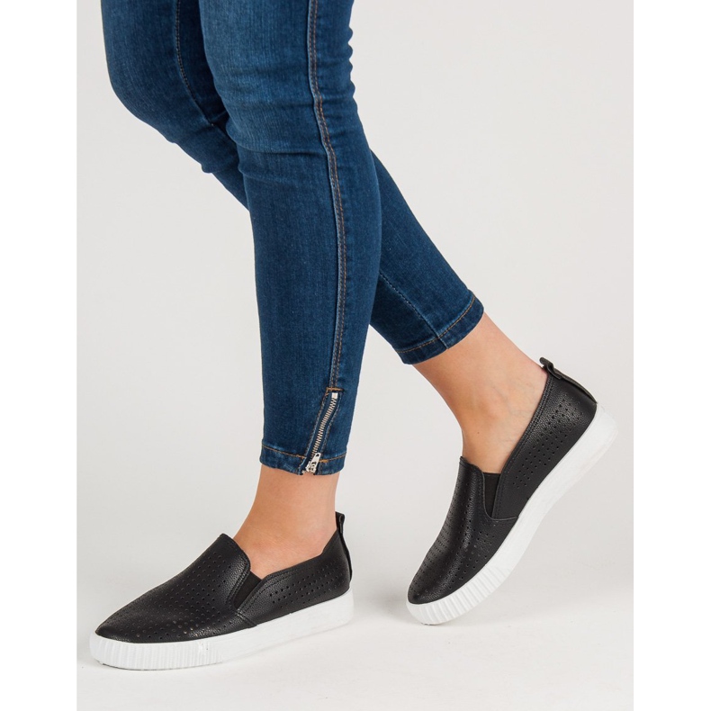 SHELOVET Slipons calados negro 2