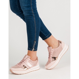 SHELOVET Calzado deportivo con cordones rosado 2