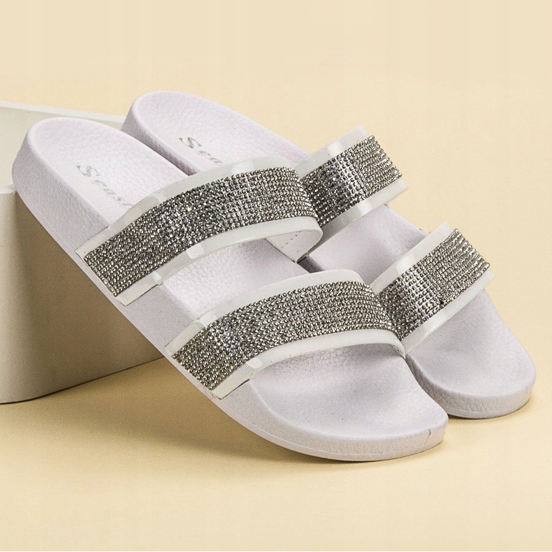 Seastar Pantuflas Blancas Con Cristales blanco multicolor 1