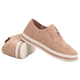 SHELOVET Zapatos brogue en polvo rosado 1