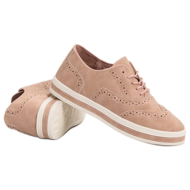 SHELOVET Zapatos brogue en polvo rosado 1