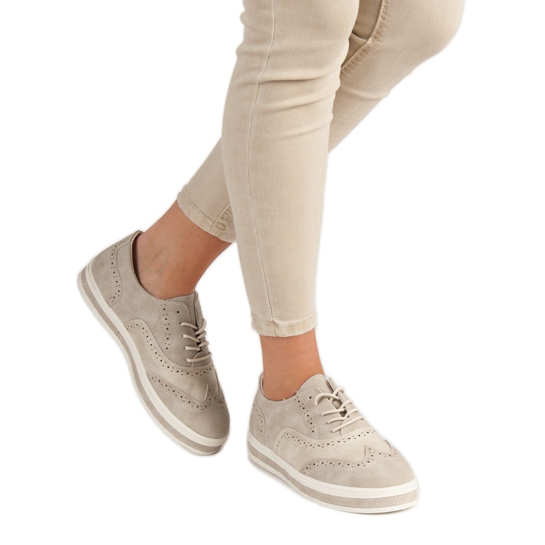 SHELOVET Zapatos brogue beige 1