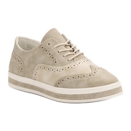 SHELOVET Zapatos brogue beige 2