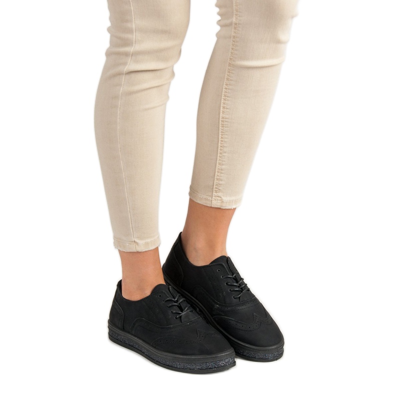 SHELOVET Zapatos brogue negros 2